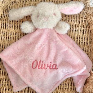 Embroidered baby comforter, Soft baby blanket, Newborn baby Gift, Security Blanket, Personalised Baby gift, Special Keepsake, baby shower. image 13