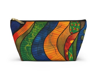 African Print Accessory Pouch w T-bottom