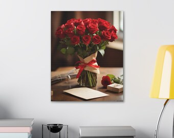 Bouquet of Red Roses Canvas Gallery Wraps