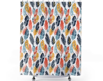Feather Pattern Shower Curtains