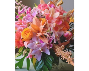 Tropical Floral Arrangements Canvas Gallery Wraps