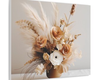 Boho Floral Wall Canvas Gallery Wraps