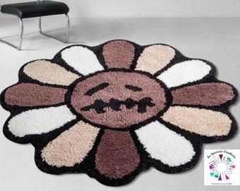 Travis Scott Tapis en forme de fleur Chambre à coucher Décor en peluche Idée cadeau unique Scott Inspiré Tapis en forme de fleur Cadeau idéal