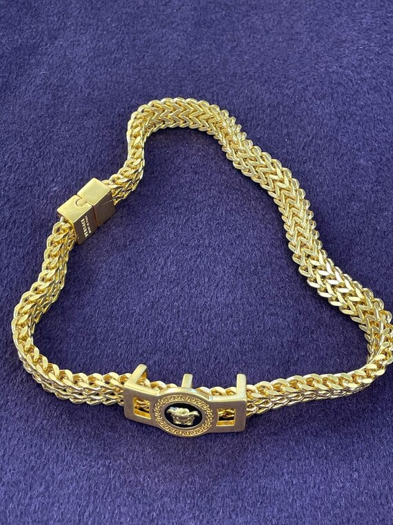 Vintage Versace Gold Double Rare Chain Necklace