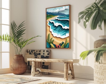 Banzai Pipeline Hawaii | North Shore Oahu Print | Hawaii Surf Art | Ocean Wave Print | Surfing Art | Beach Wall Art