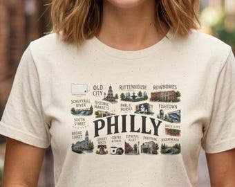 Philadelphia Pennsylvania Shirt Vintage Philly Graphic Tee, Historic City Travel T Shirt, Philly Sports and Skyline Gift Idea