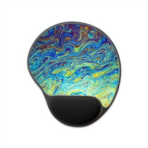 Ergonomic Mouse Pad with Wrist Rest, Real Macro Photography, Colorful Art, Unique Desk Gift,Abstract Pattern, No AI Design, Design 7