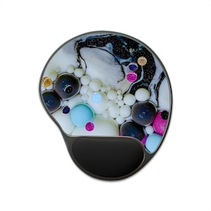 Ergonomic Mouse Pad with Wrist Rest, Real Macro Photography, Colorful Art, Unique Desk Gift,Abstract Pattern, No AI Design, Design 38