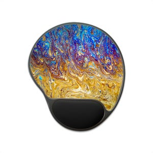 Ergonomic Mouse Pad with Wrist Rest, Real Macro Photography, Colorful Art, Unique Desk Gift,Abstract Pattern, No AI Design, Design 9
