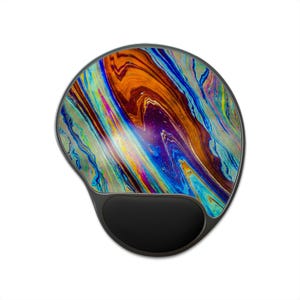 Ergonomic Mouse Pad with Wrist Rest, Real Macro Photography, Colorful Art, Unique Desk Gift,Abstract Pattern, No AI Design, Design 3