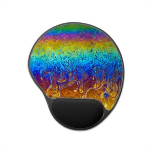 Ergonomic Mouse Pad with Wrist Rest, Real Macro Photography, Colorful Art, Unique Desk Gift,Abstract Pattern, No AI Design, Design 30