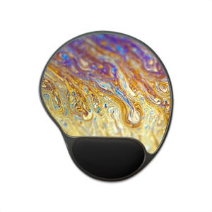 Ergonomic Mouse Pad with Wrist Rest, Real Macro Photography, Colorful Art, Unique Desk Gift,Abstract Pattern, No AI Design, Design 10