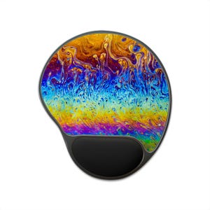 Ergonomic Mouse Pad with Wrist Rest, Real Macro Photography, Colorful Art, Unique Desk Gift,Abstract Pattern, No AI Design, Design 6