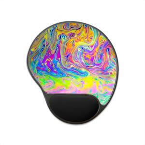Ergonomic Mouse Pad with Wrist Rest, Real Macro Photography, Colorful Art, Unique Desk Gift,Abstract Pattern, No AI Design, Design 21