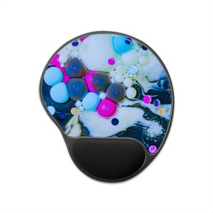 Ergonomic Mouse Pad with Wrist Rest, Real Macro Photography, Colorful Art, Unique Desk Gift,Abstract Pattern, No AI Design, Design 36