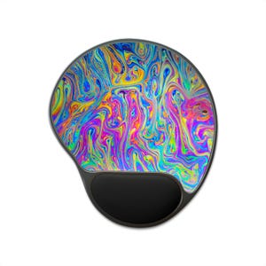 Ergonomic Mouse Pad with Wrist Rest, Real Macro Photography, Colorful Art, Unique Desk Gift,Abstract Pattern, No AI Design, Design 19
