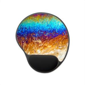 Ergonomic Mouse Pad with Wrist Rest, Real Macro Photography, Colorful Art, Unique Desk Gift,Abstract Pattern, No AI Design, Design 24