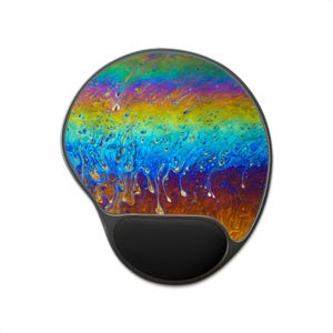 Ergonomic Mouse Pad with Wrist Rest, Real Macro Photography, Colorful Art, Unique Desk Gift,Abstract Pattern, No AI Design, Design 29