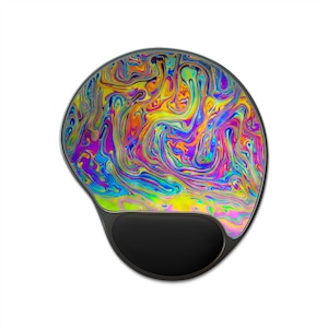 Ergonomic Mouse Pad with Wrist Rest, Real Macro Photography, Colorful Art, Unique Desk Gift,Abstract Pattern, No AI Design, Design 20