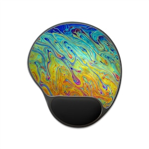 Ergonomic Mouse Pad with Wrist Rest, Real Macro Photography, Colorful Art, Unique Desk Gift,Abstract Pattern, No AI Design, Design 17