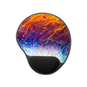 Ergonomic Mouse Pad with Wrist Rest, Real Macro Photography, Colorful Art, Unique Desk Gift,Abstract Pattern, No AI Design, Design 1