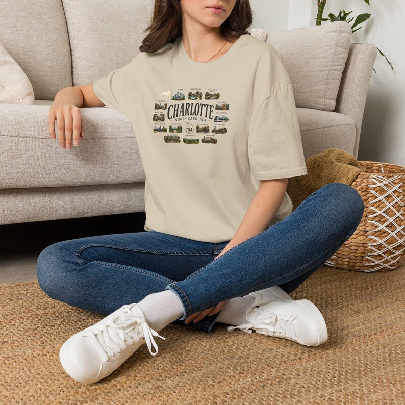 Charlotte North Carolina Shirt, Charlotte Travel Graphic T Shirt, NC Gift for City and Outdoor Lovers image 18