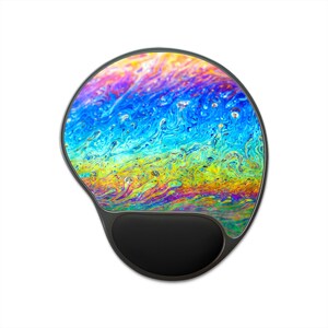 Ergonomic Mouse Pad with Wrist Rest, Real Macro Photography, Colorful Art, Unique Desk Gift,Abstract Pattern, No AI Design, Design 28