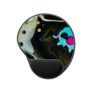 Ergonomic Mouse Pad with Wrist Rest, Real Macro Photography, Colorful Art, Unique Desk Gift,Abstract Pattern, No AI Design, Design 37