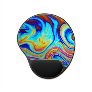 Ergonomic Mouse Pad with Wrist Rest, Real Macro Photography, Colorful Art, Unique Desk Gift,Abstract Pattern, No AI Design, Design 13