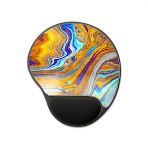 Ergonomic Mouse Pad with Wrist Rest, Real Macro Photography, Colorful Art, Unique Desk Gift,Abstract Pattern, No AI Design, Design 26