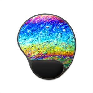 Ergonomic Mouse Pad with Wrist Rest, Real Macro Photography, Colorful Art, Unique Desk Gift,Abstract Pattern, No AI Design, Design 4