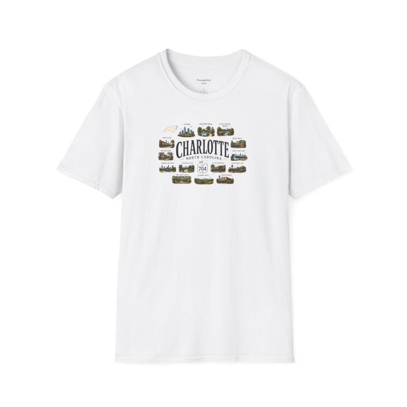 Charlotte North Carolina Shirt, Charlotte Travel Graphic T Shirt, NC Gift for City and Outdoor Lovers image 14