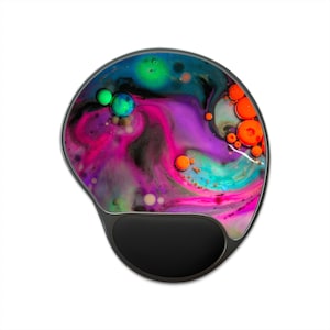 Ergonomic Mouse Pad with Wrist Rest, Real Macro Photography, Colorful Art, Unique Desk Gift,Abstract Pattern, No AI Design, Design 16