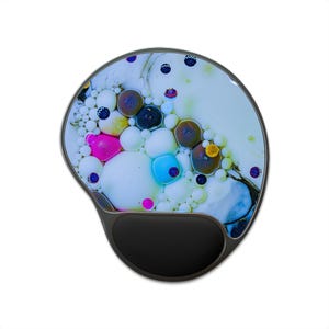 Ergonomic Mouse Pad with Wrist Rest, Real Macro Photography, Colorful Art, Unique Desk Gift,Abstract Pattern, No AI Design, Design 35