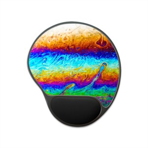 Ergonomic Mouse Pad with Wrist Rest, Real Macro Photography, Colorful Art, Unique Desk Gift,Abstract Pattern, No AI Design, Design 5