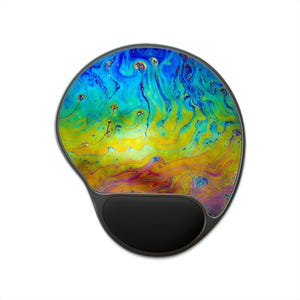 Ergonomic Mouse Pad with Wrist Rest, Real Macro Photography, Colorful Art, Unique Desk Gift,Abstract Pattern, No AI Design, Design 27