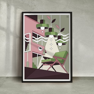 THE NEW WORLD I Surreal Wall Art Print Dimensional Geometric Poster Conceptual Art Avant Garde Home Decor Housewarming Gift for Chair Lover