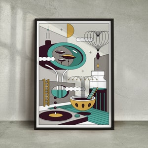 THE NEW WORLD I Surreal Cityscape Wall Art Print Dimensional Geometric Art Conceptual Music Poster Avant Garde Home Decor  Housewarming Gift