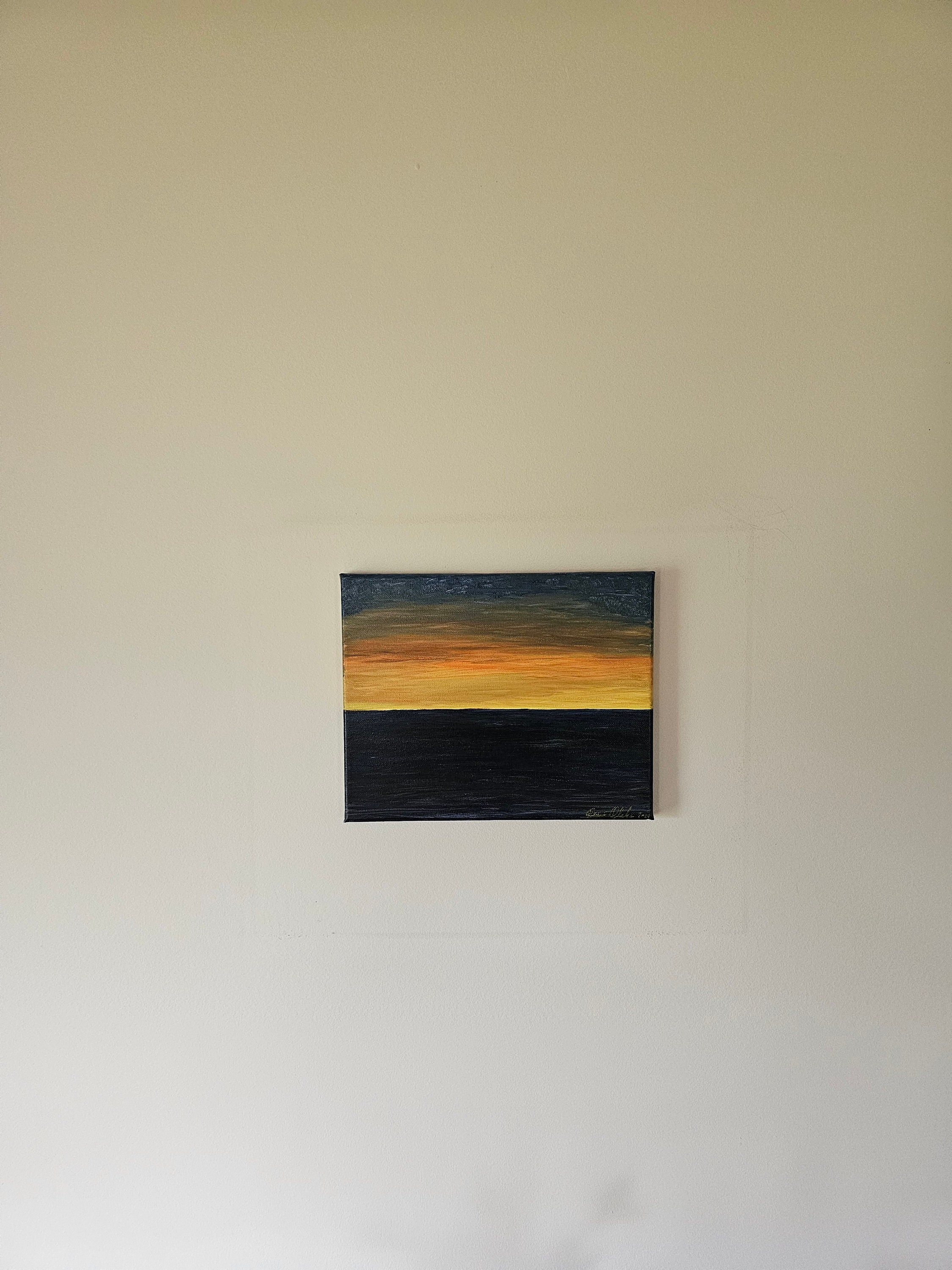 Ocean Sunset Painting Original Art Acrylic 10×8" - Etsy