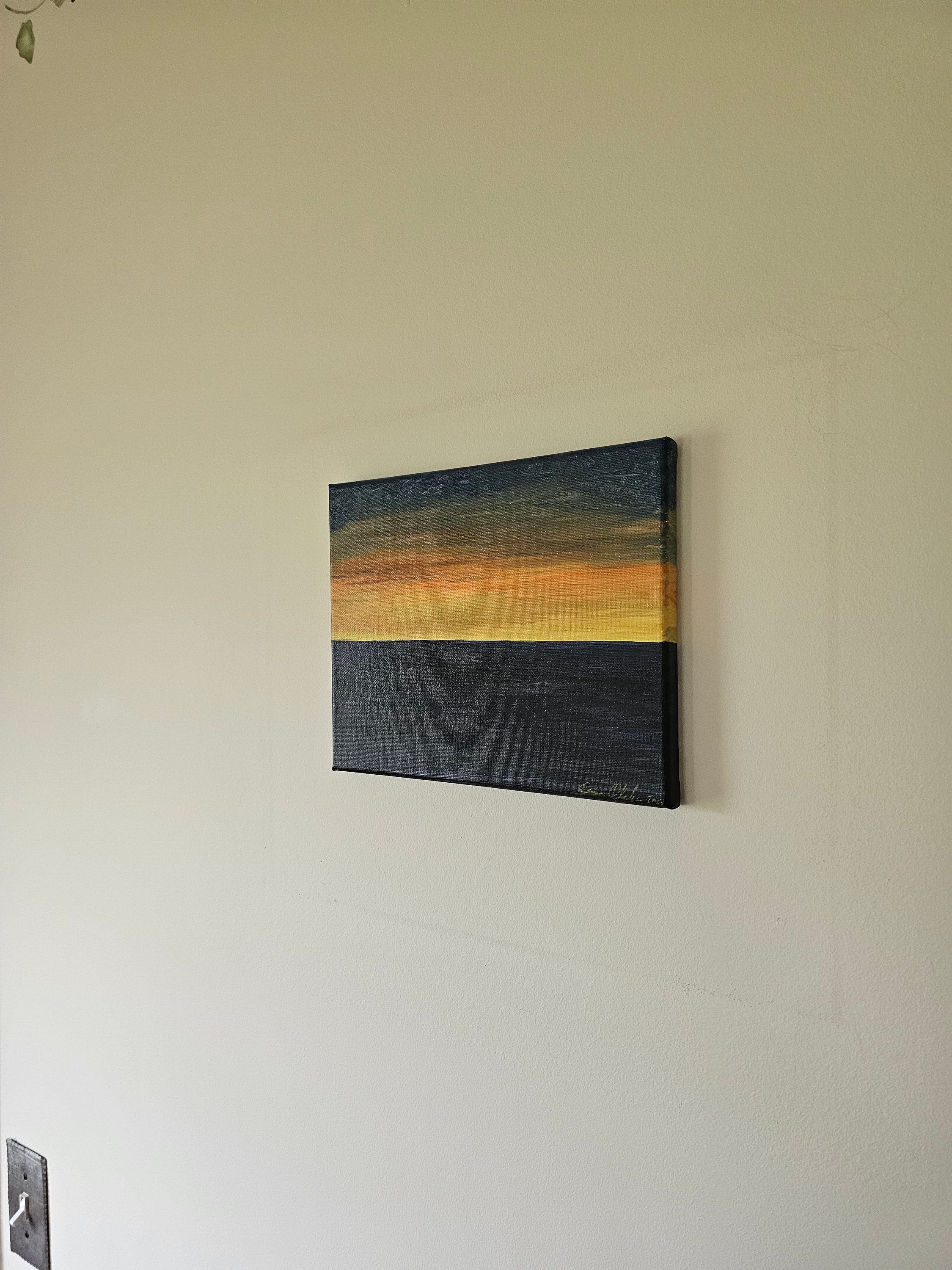 Ocean Sunset Painting Original Art Acrylic 10×8" - Etsy