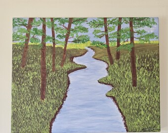 Pintura de paisaje Arte original Acrílico 14×11&quot;