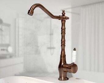 Copper Oxide Rustic Kitchen Sink Faucet