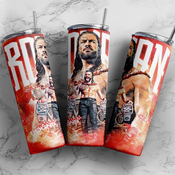 WWE Wrestler Roman Reigns Straight tumbler wrap png | 20oz skinny tumbler png | Sublimation design download | Ready to Print