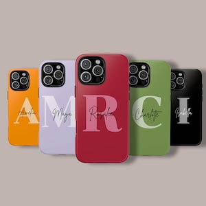 Personalised Large Initial Phone Case For iPhone 16 15 14 13 12 11 Pro Max, Samsung Galaxy S23 Ultra Custom Case,Custom Name The TOUGH CASE