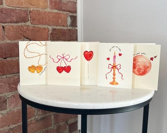 Valentijnskaarten: pak van 5