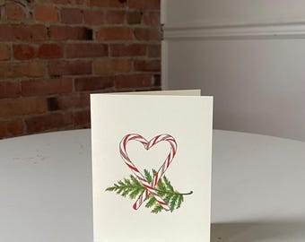 Candy Cane Heart - Wenskaart voor de feestdagen