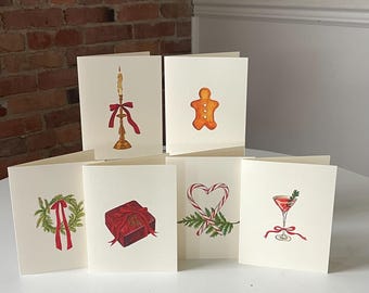 Set van 6: wenskaarten voor de feestdagen