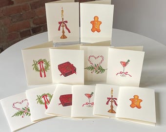 Set van 12 - wenskaarten voor de feestdagen