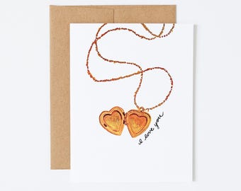 Hartmedaillon - Valentijnsdagkaart