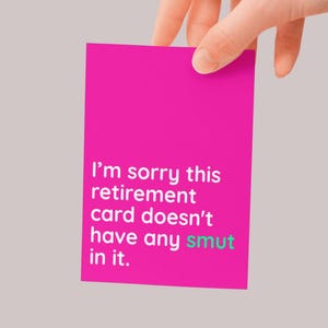 Carte de retraite pour lecteur Smut, carte de voeux humoristique pour collègue, cadeau pour elle